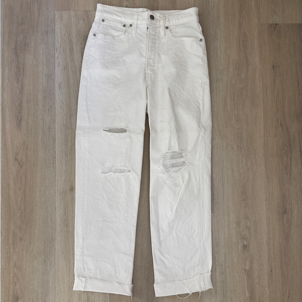 Madewell White Distressed Jeans